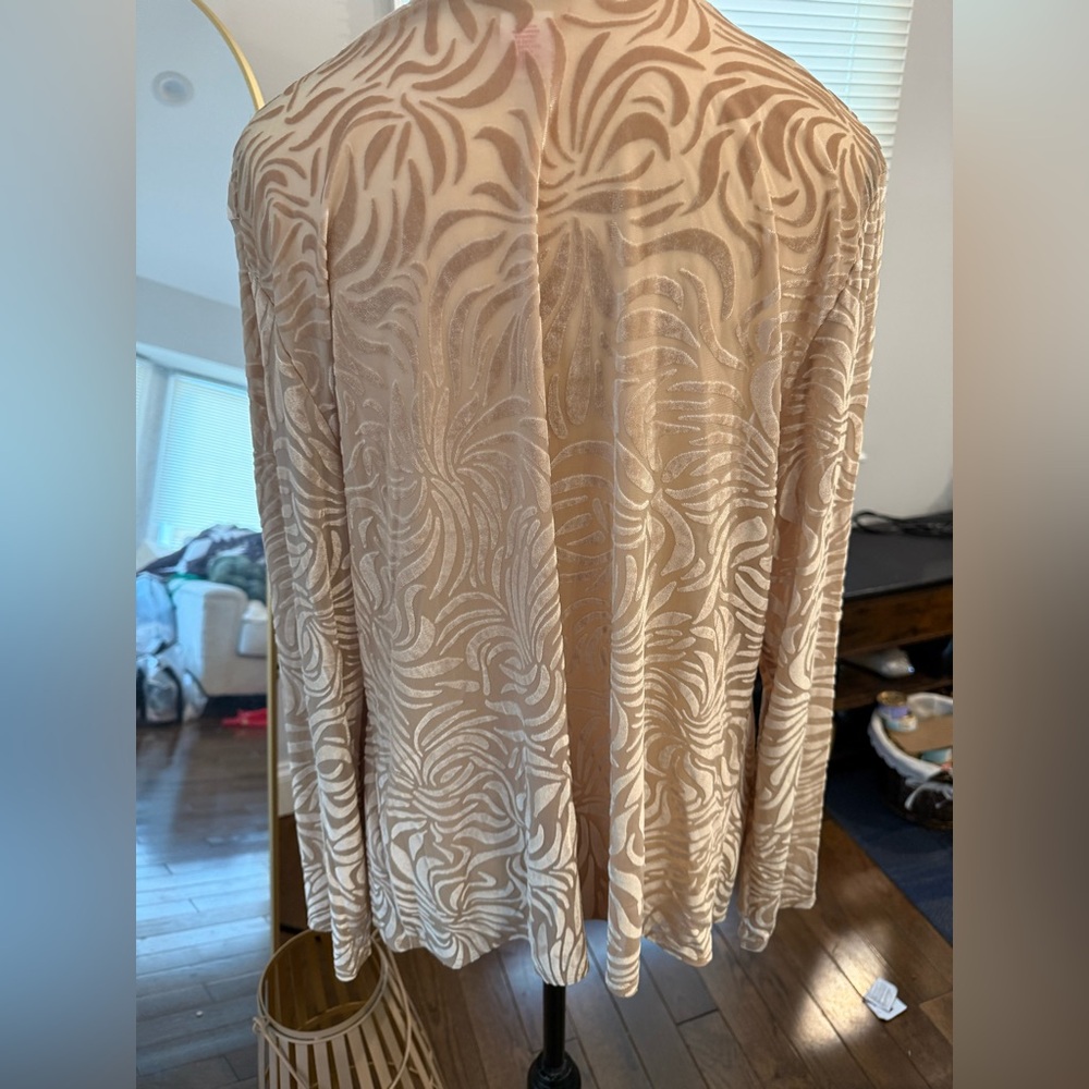 Ruby Rd. Beige Champagne Patterned Women's Kimono… - image 7